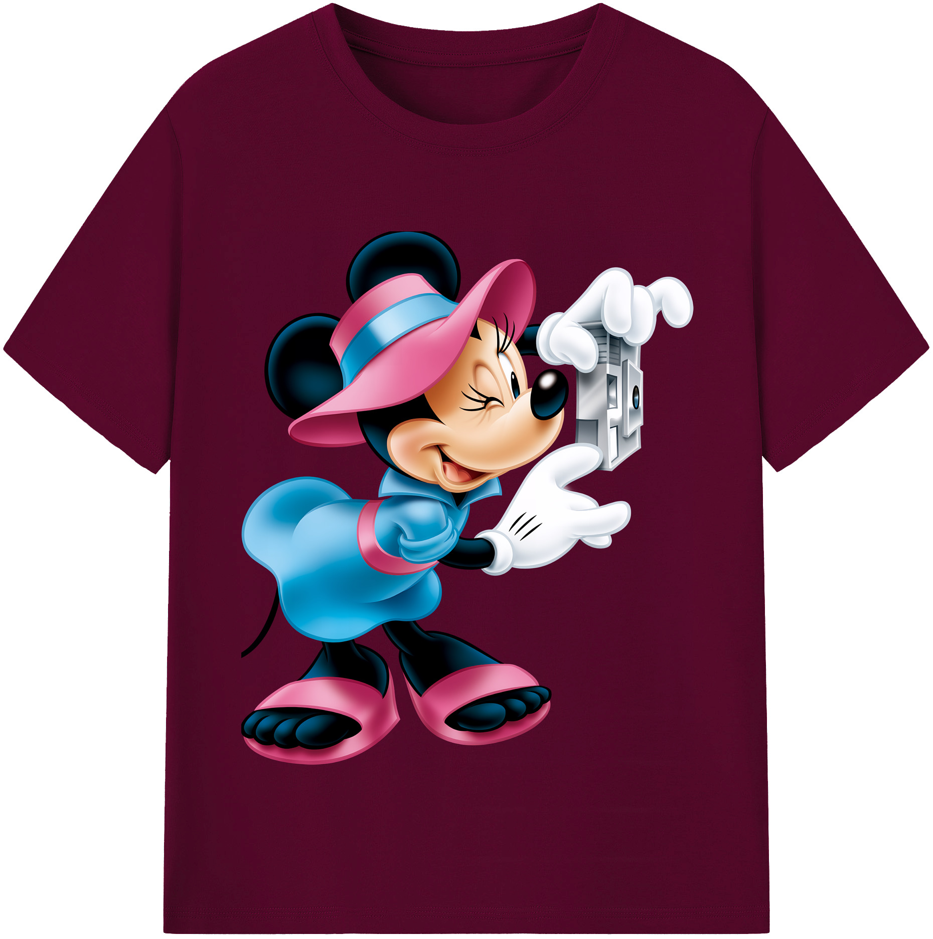 （画像用） ミッキーマウス Mickey Mouse レディースカジュアルプリントTシャツ（綿100％）